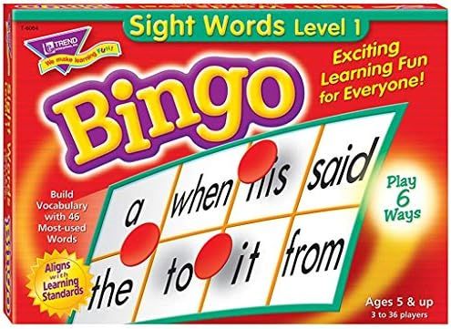 Sight Words Bingo - Language Building Skill Game for Home or Classroom (T6064), Build Vocabulary ... | Amazon (US)