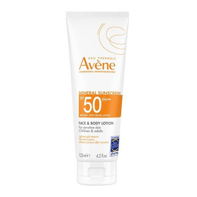 Avene Mineral Face and Body Sunscreen Lotion with Zinc Oxide - SPF 50 - 4.2 fl oz | Target