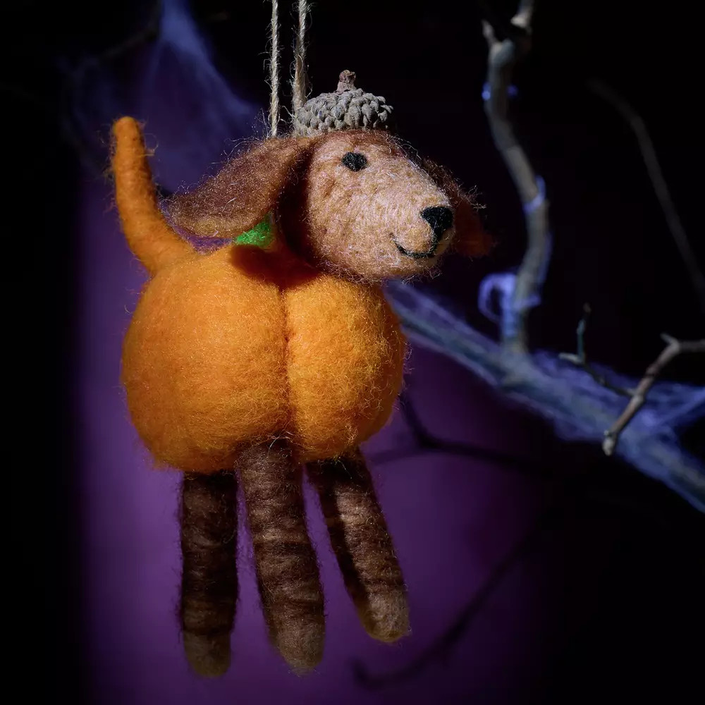 Buy Argos Home Dog In Pumpkin Felt Ornament | Ornaments | Argos | argos.co.uk