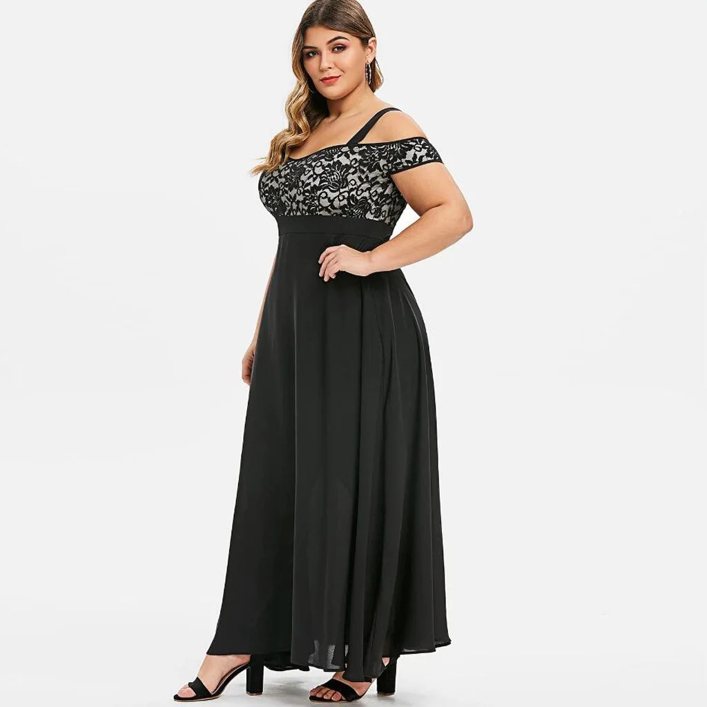 Viadha Homecoming Dresses Plus Size Women Sexy Ruffle Strapless Splicing Lace Splicing Short Slee... | Walmart (US)