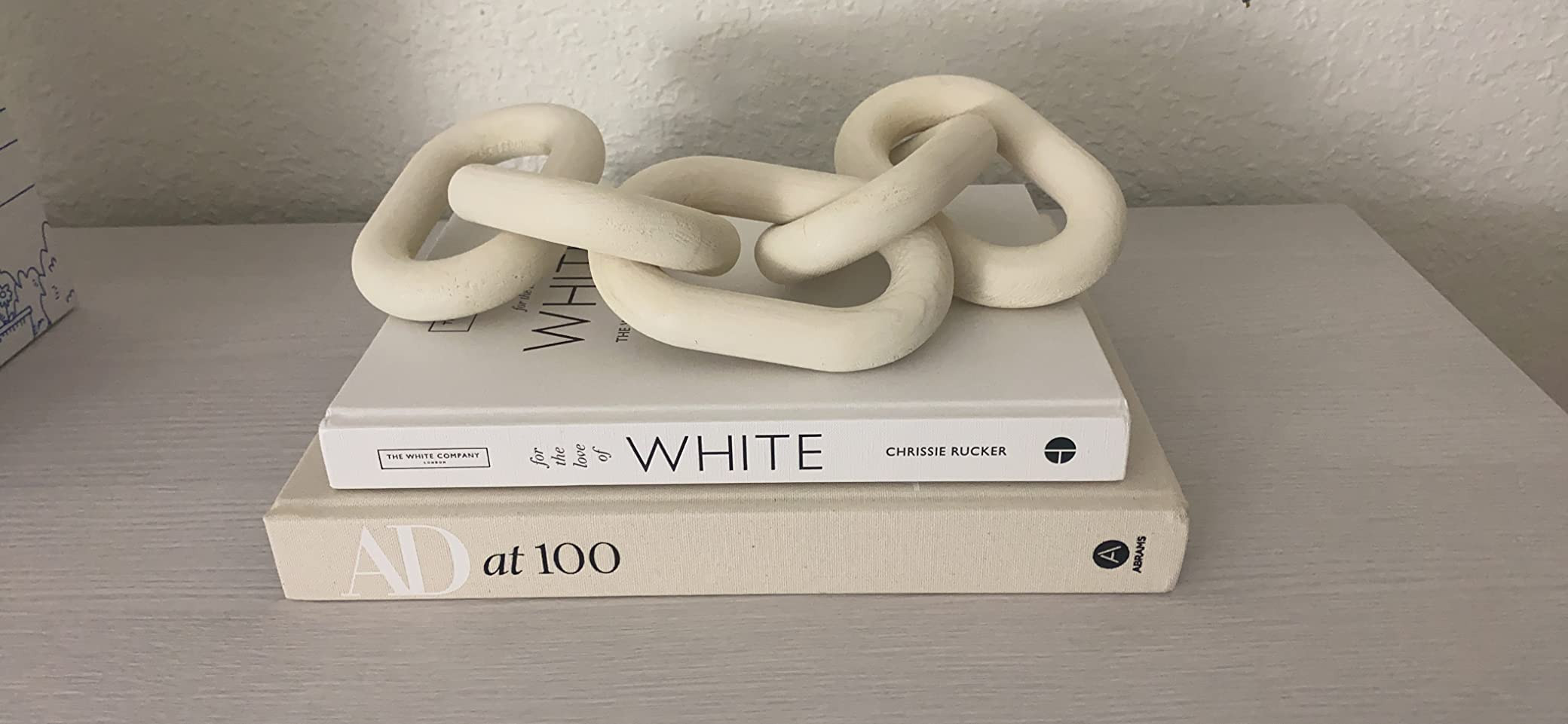 HMASYO White Wood Chain Link Decor, 5-Link Wooden Decorative Chain Home Decor Accents, Coffee Tab... | Amazon (US)