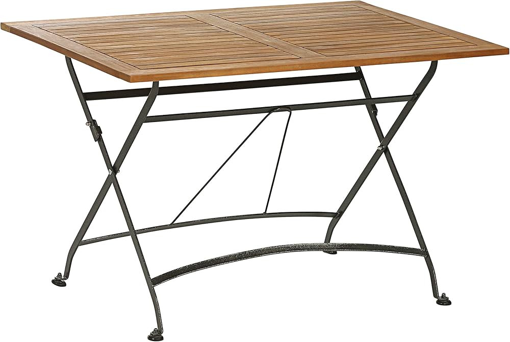 Tegernsee Folding Table Approx. 120 x 80 x 74 cm Made of FSC Certified Acacia Wood/Steel, Natural... | Amazon (US)