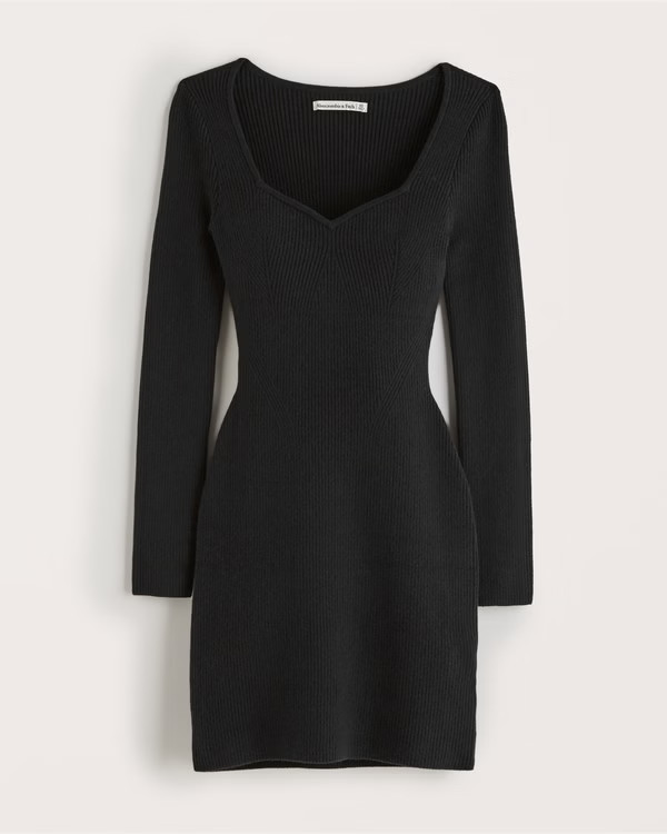 Long-Sleeve Portrait Neck Mini Sweater Dress | Abercrombie & Fitch (US)