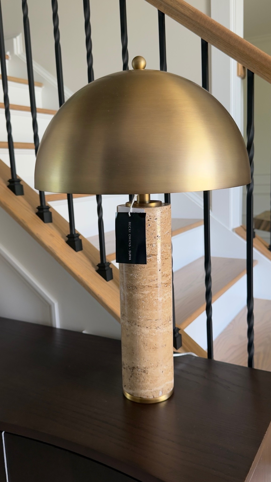 Beautiful travertine lamp!