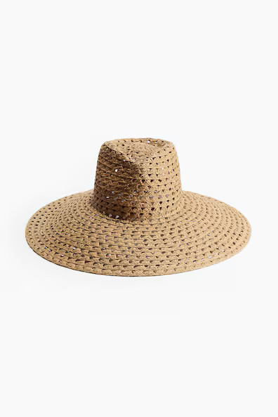H & M - Wide brim straw hat - Beige | H&M (UK, MY, IN, SG, PH, TW, HK)
