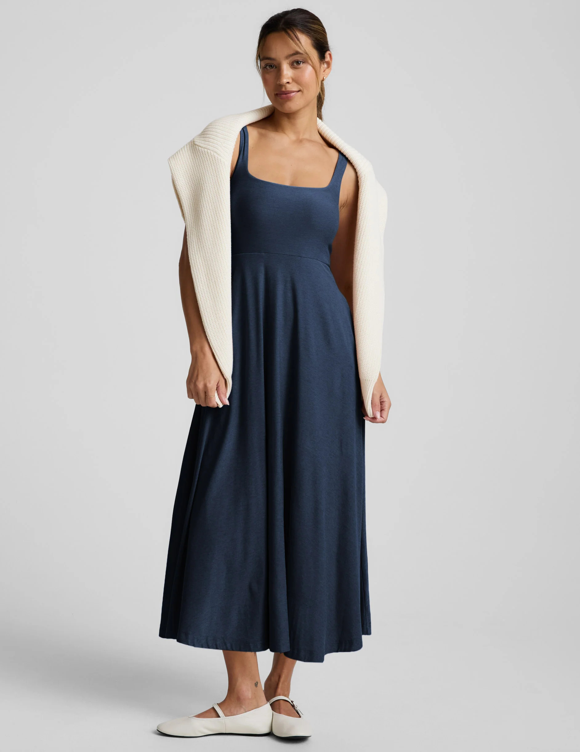 Featherweight At The Ready Square Neck Midi Dress | Beyond Yoga | Beyond Yoga