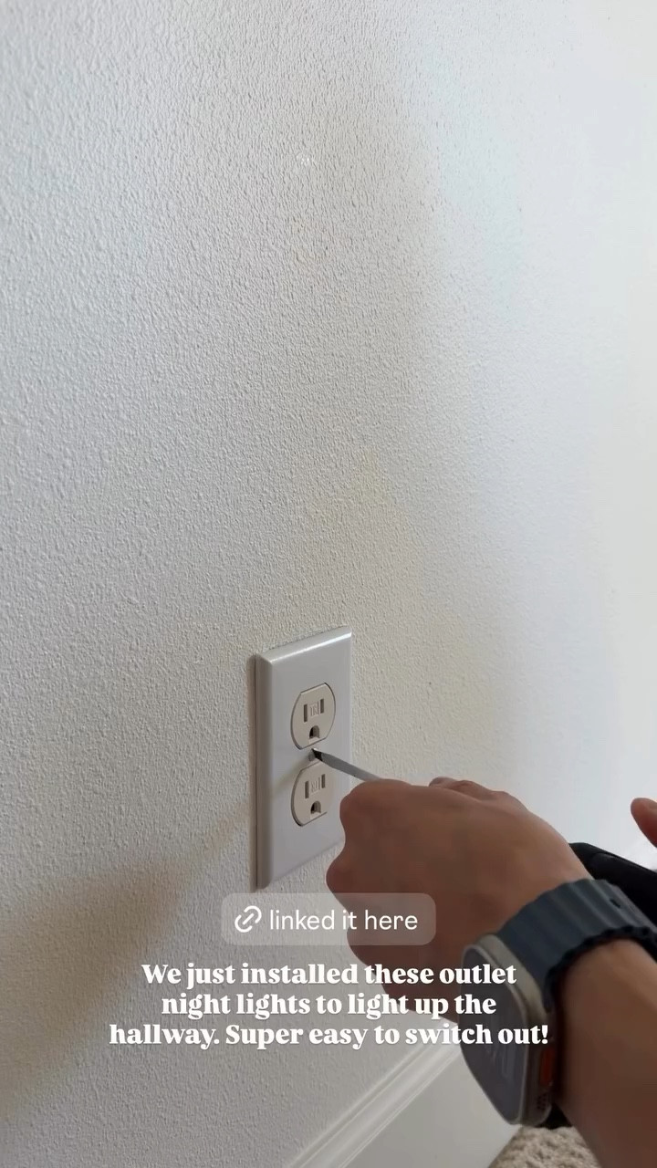 We just installed these outlet night lights to light up the hallway. Super easy to switch out!

#LTKhome