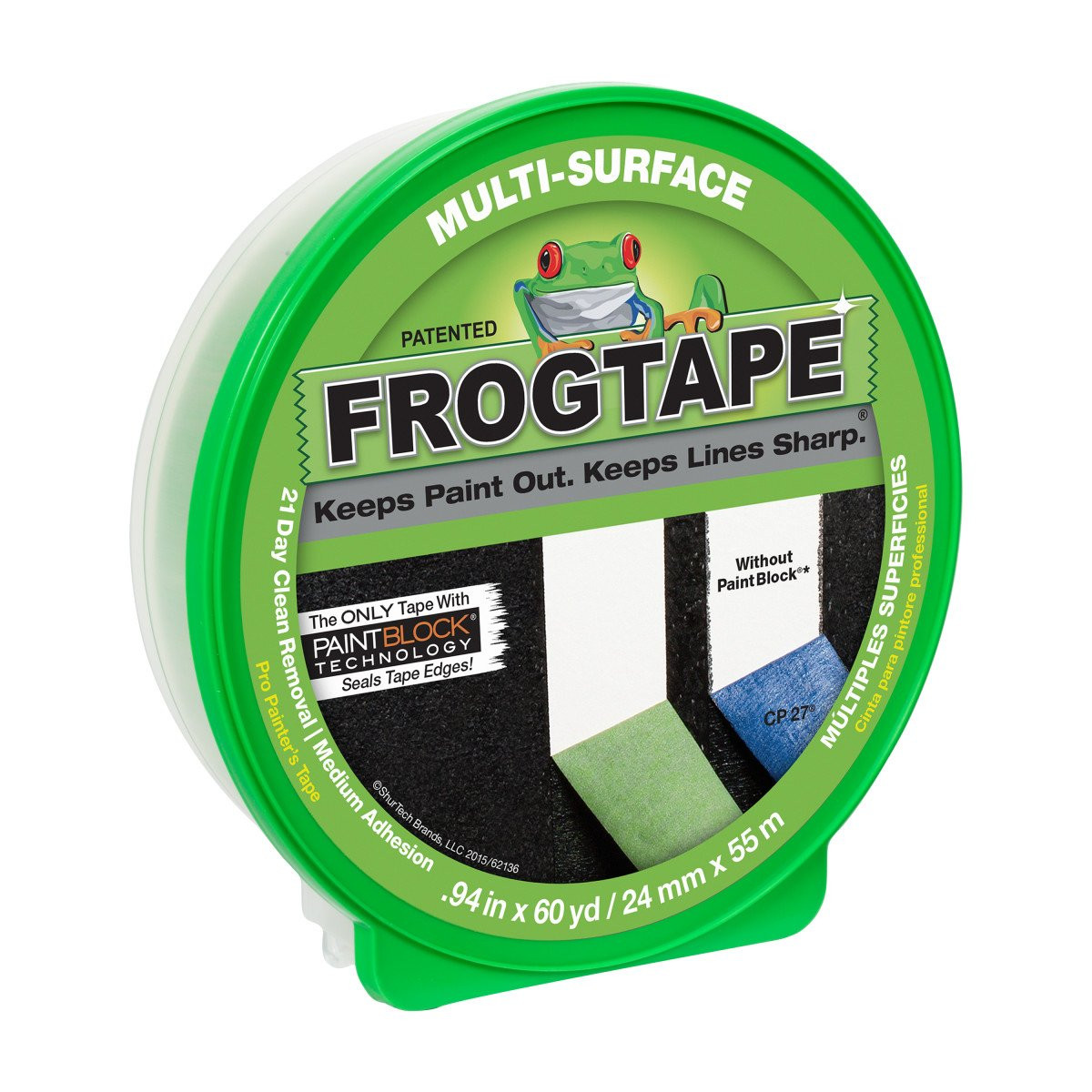 FROGTAPE 1358463 Multi-Surface Painter's Tape with PAINTBLOCK, Medium Adhesion, 0.94" Wide x 60 Yard | Amazon (US)
