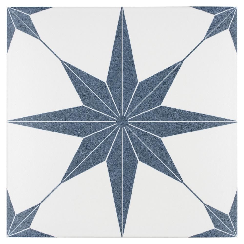 Stella Azul Encaustic 9-3/4 in. x 9-3/4 in. Porcelain Floor and Wall Tile (11.11 sq. ft. / case) | The Home Depot