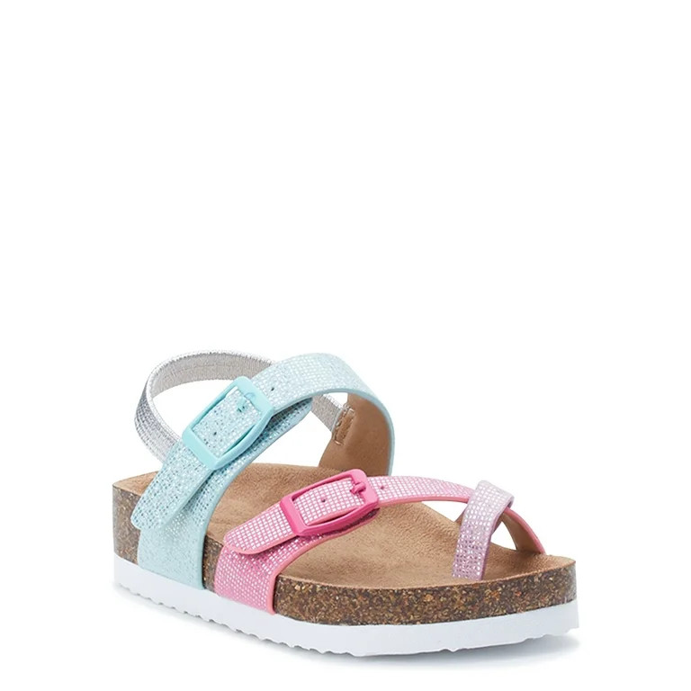 Wonder Nation Toddler Girls 2 Buckle Toe Sandal, Sizes 7-12 | Walmart (US)