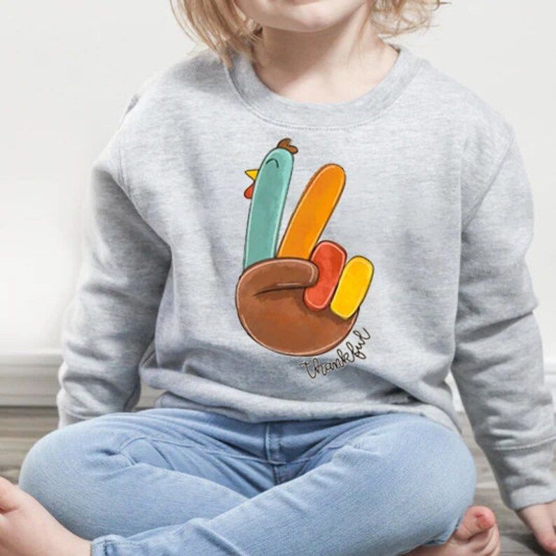 Happy Thank Giving Kid Sweatshirt Thankful Kids Shirt Little - Etsy | Etsy (US)