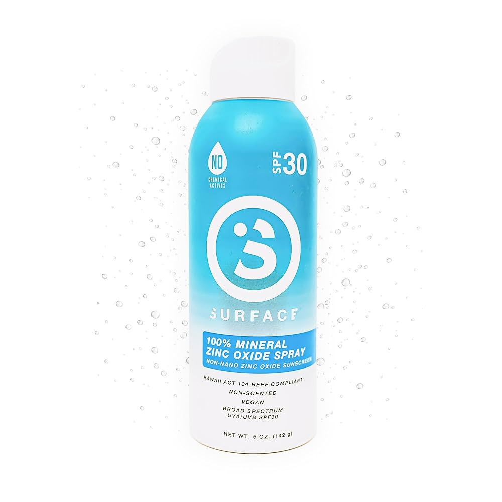 Surface Mineral Sunscreen Spray SPF 30 for Body, Lightweight Non-Nano Zinc Oxide Formula, Reef Fr... | Amazon (US)