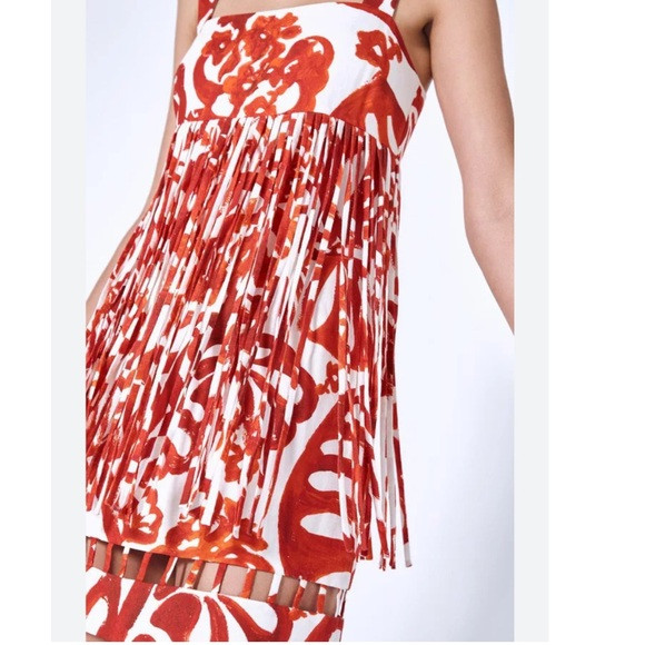 Alexis Dress Anika Linen-Blend Mini Fringe in Maraschino Red | Poshmark