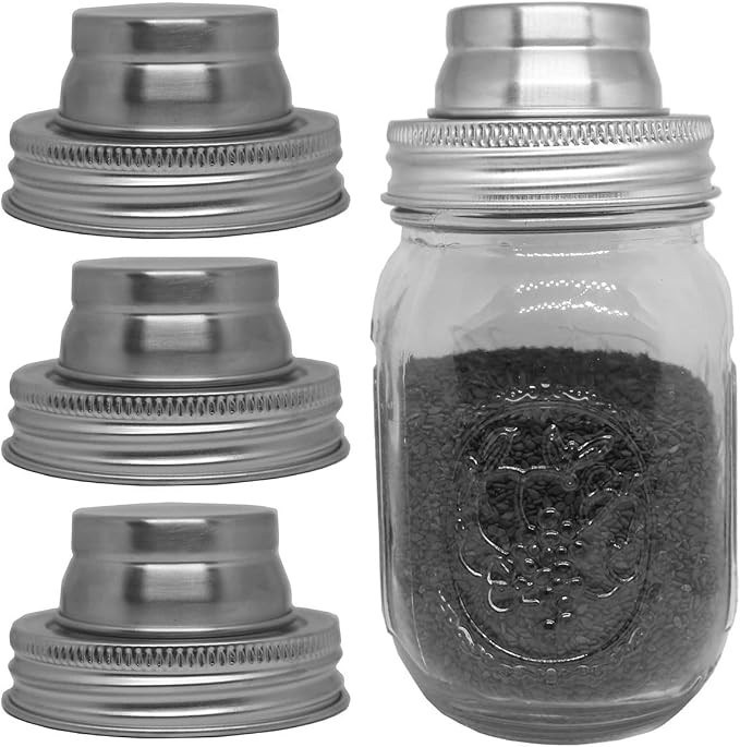 Shaker Lid With Silicone Seal for Dredge Flour, Mix Spices, Sugar, Salt, Peppers | Amazon (US)