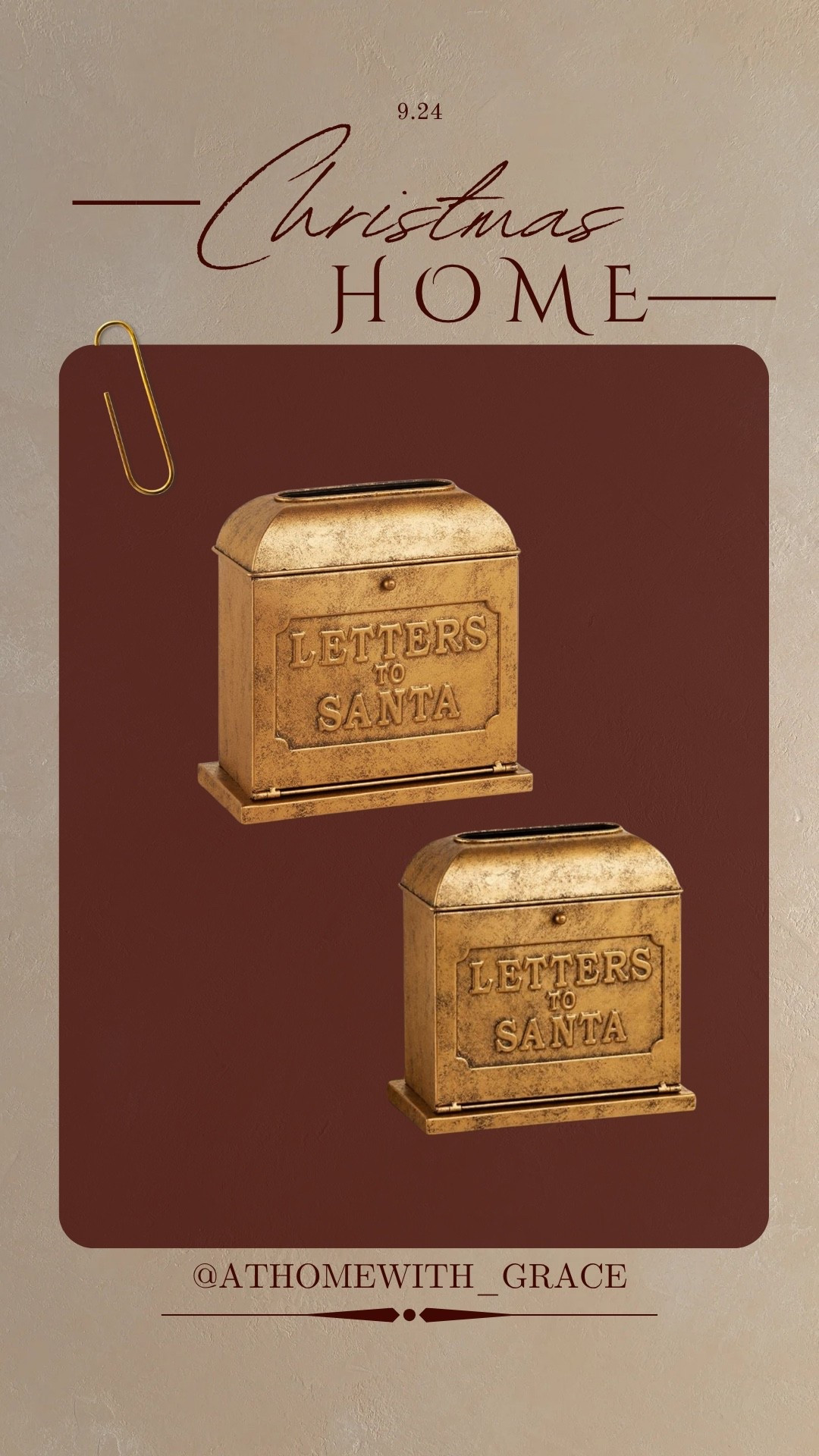Letters to Santa brass mailbox; Christmas decor

#LTKHome #LTKSeasonal