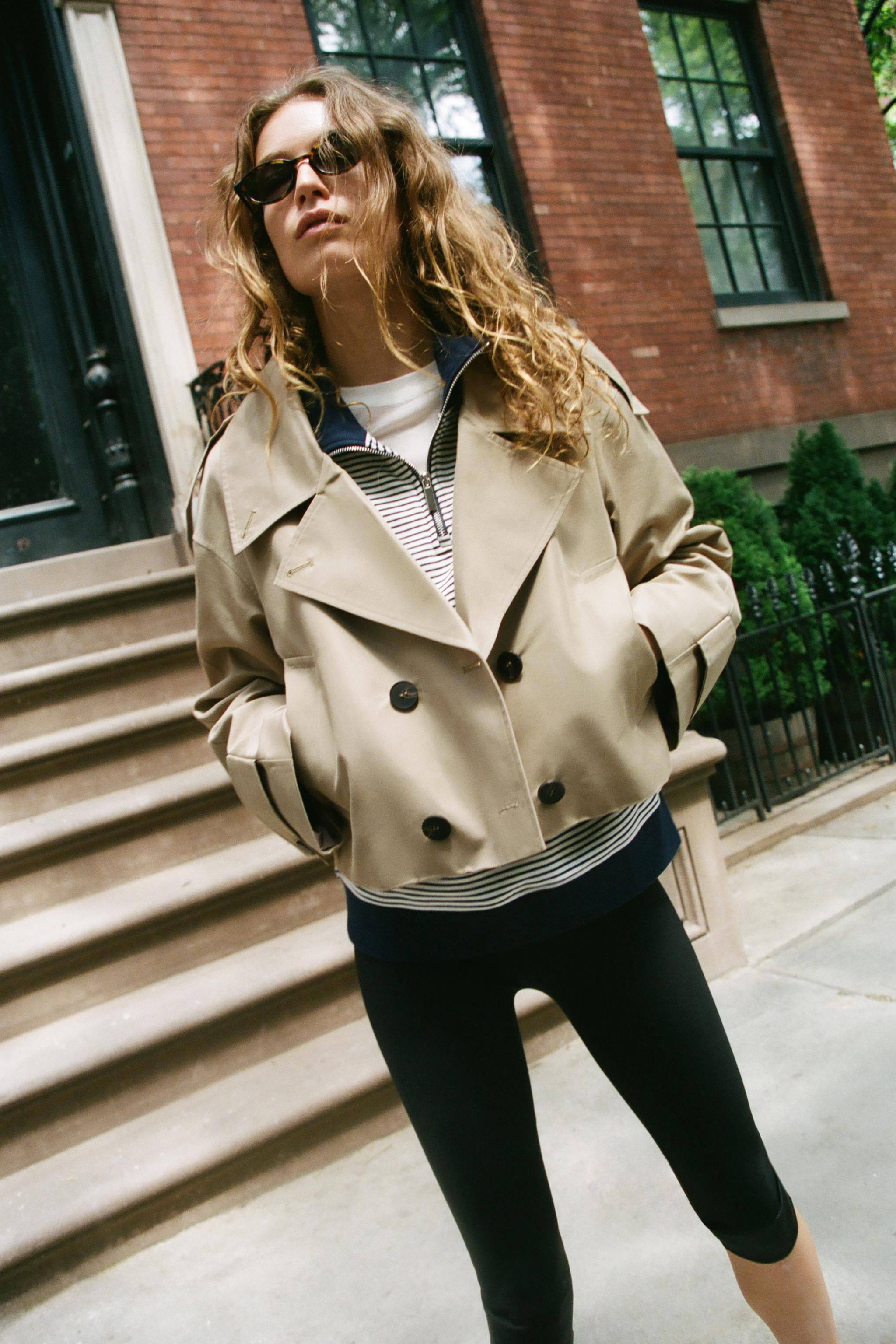 SHORT DOUBLE-BREASTED TRENCH JACKET | Zara US