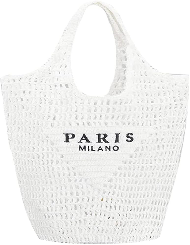 SHOPANTS Straw Mesh Tote Bag for Women 2023 New Mesh Hollow Woven Beach Bag Large Travel Shoulder... | Amazon (US)