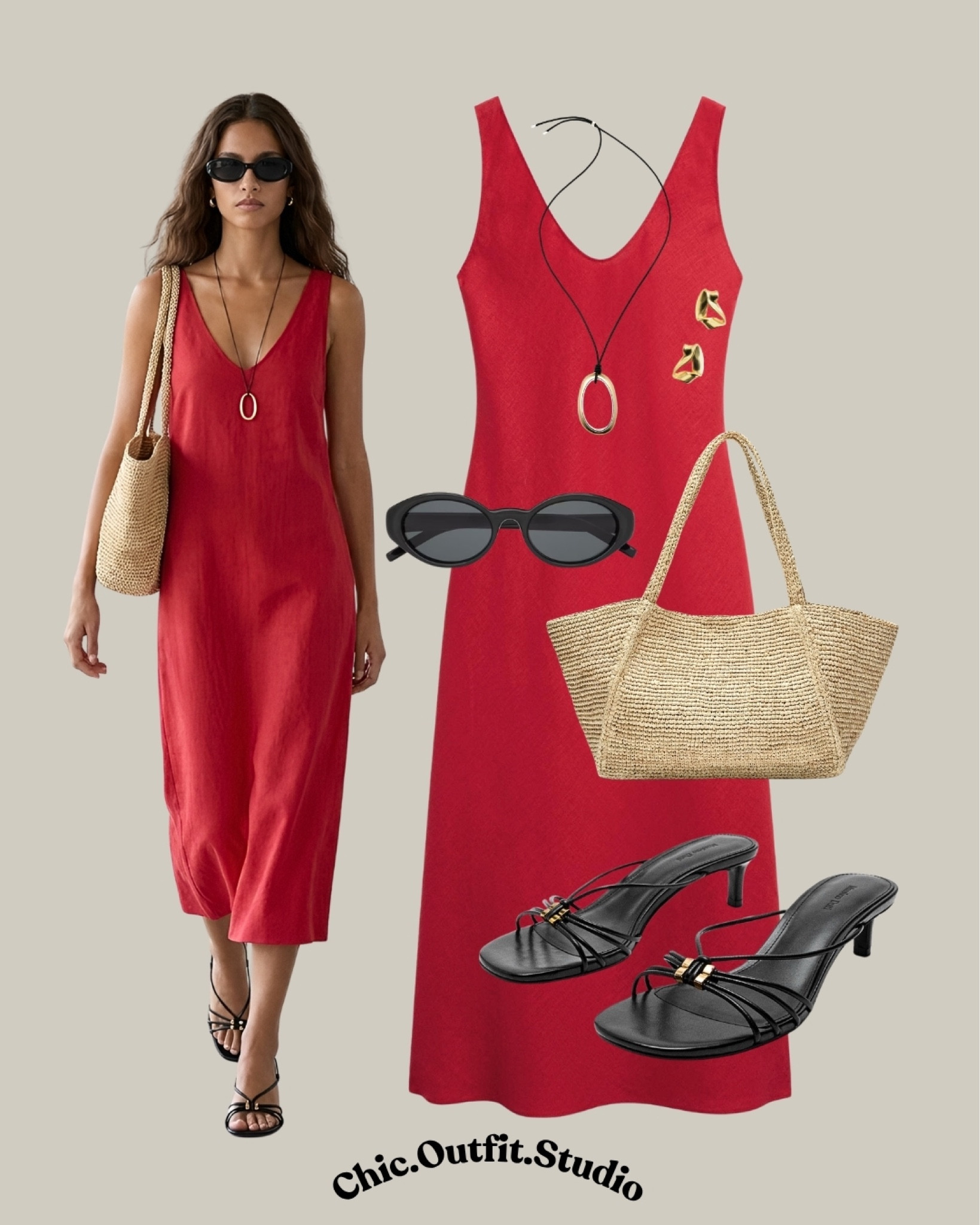Red Sleeveless Midi Dress
Minimal Red Day Dress Summer Outfit

A striking red sleeveless midi dress styled with black kitten heels and a woven tote creates a modern, minimal summer look that feels timeless and sophisticated. The clean silhouette and bold color make this outfit perfect for warm evenings while still feeling relaxed and wearable during the day. Ideal for summer dinners, city vacations, rooftop evenings, gallery visits, or chic everyday dressing.

Tags: red midi dress outfit, sleeveless summer dress women, elegant casual summer outfit, chic minimalist fashion, European summer style, woven tote outfit, classy summer evening look, effortless feminine style, vacation dinner outfit, elevated basics women, modern elegant outfit, timeless summer fashion

#LTKbag #LTKsummer #LTKdresses
