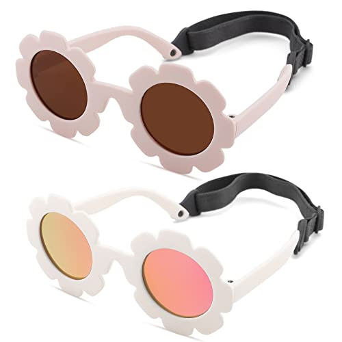 Hycredi Flexible Bendable Flower Baby Polarized Sunglasses with Strap for Newborn Infant Girls Ag... | Amazon (US)
