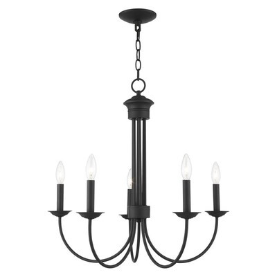Livex Lighting Estate 5-Light Black Traditional Chandelier | Lowe's