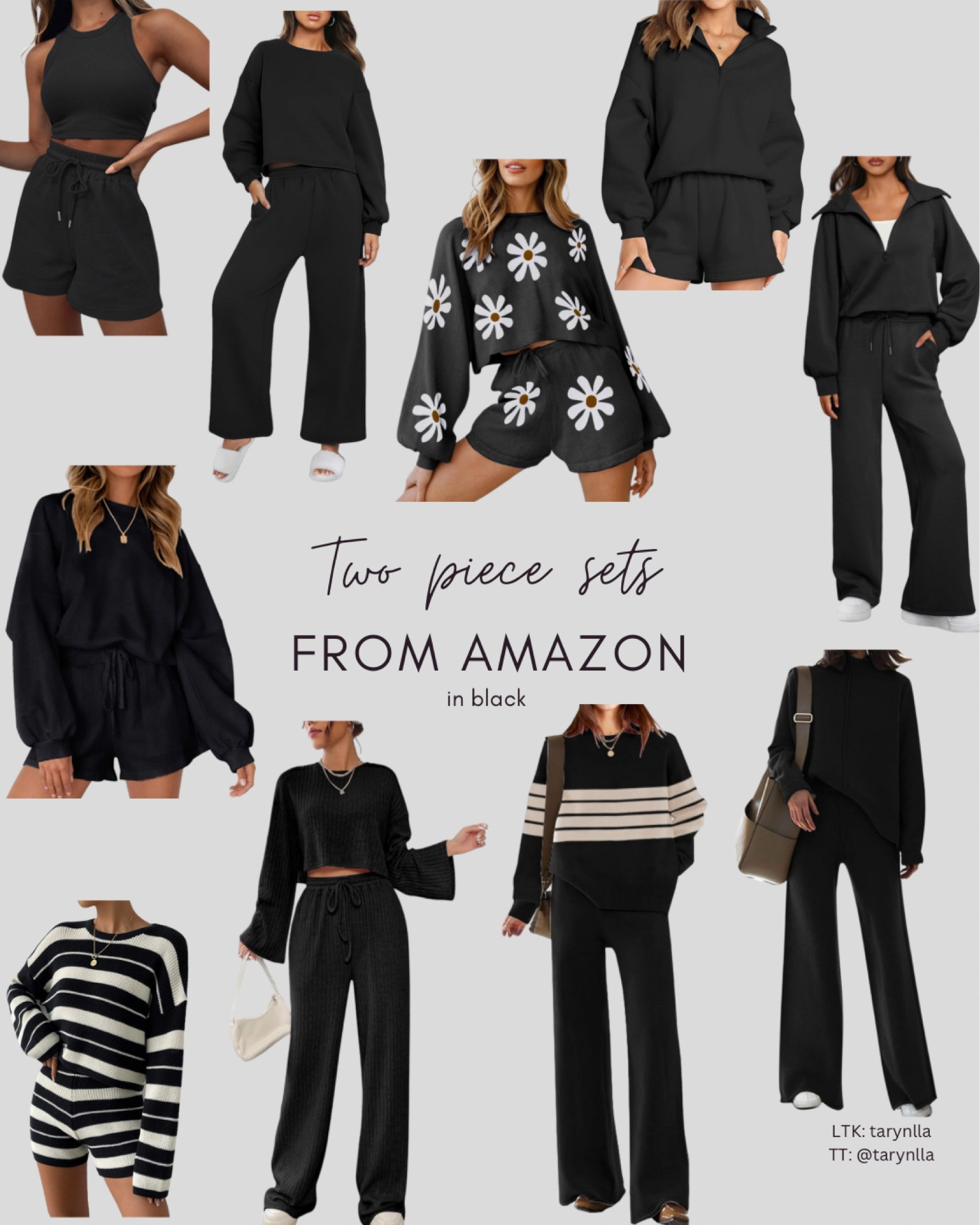 Black two piece matching sets from Amazon. Amazon lounge wear  

#LTKSeasonal #LTKfindsunder50 #LTKstyletip