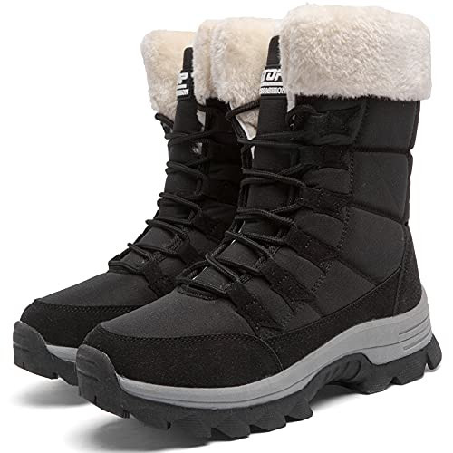 ziitop Womens Winter Snow Boots Waterproof Fur Lined Warm Winter Boots for Women Lace up Mid Calf Outdoor Anti-Slip Shoes for Walking | Amazon (US)