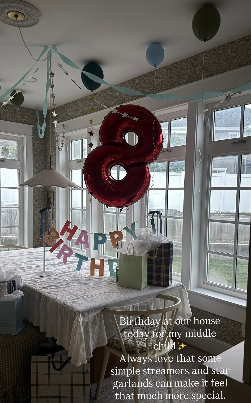 I keep these decorations on hand and pull them out every birthday. Just change a few things different for each kid. 

I did cut the happy birthday banner so that it could be hung over top of each other instead of one long banner. 

 #LTKdayinmylife #LTKHome