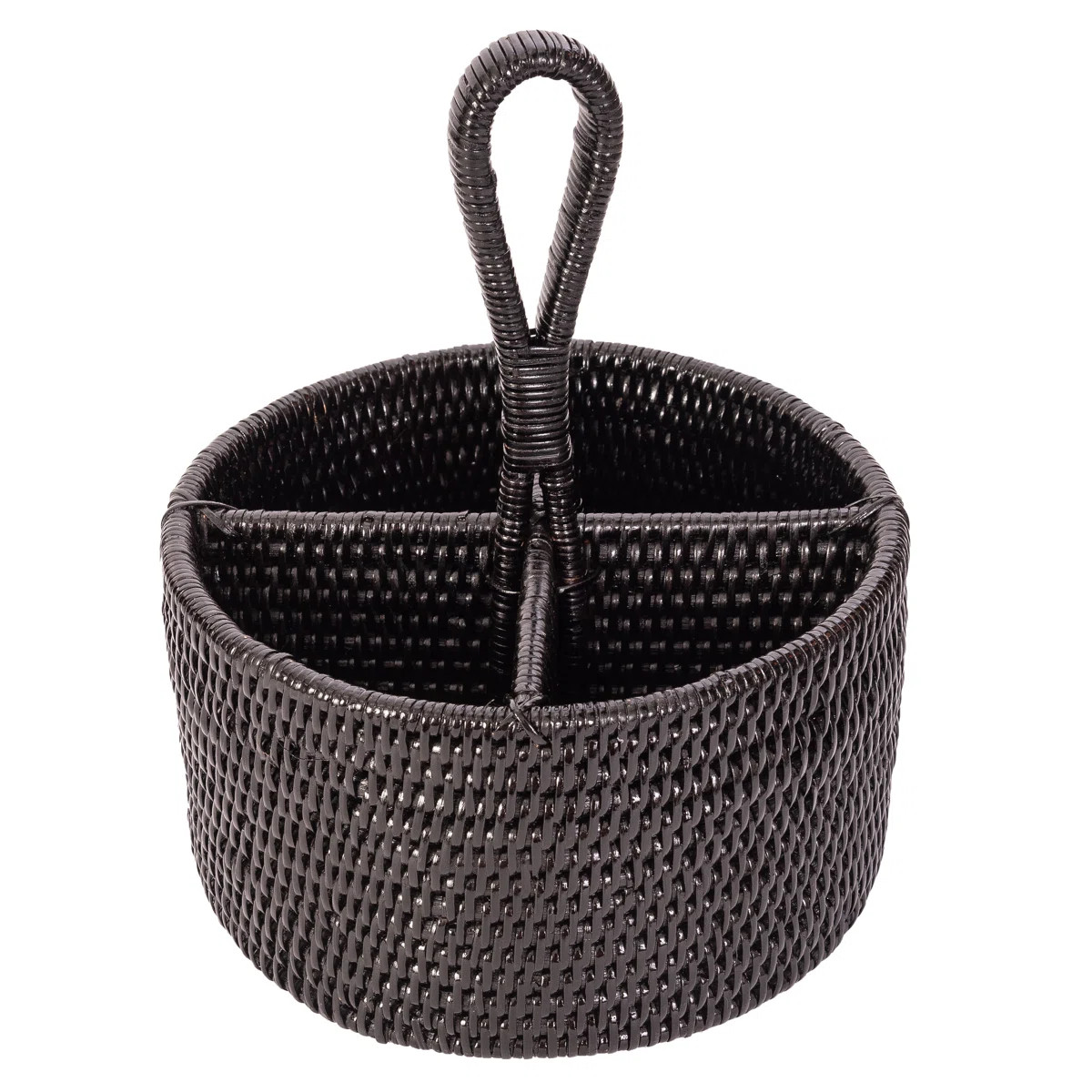 Fahy Rattan Round Flatware Caddy | Wayfair North America