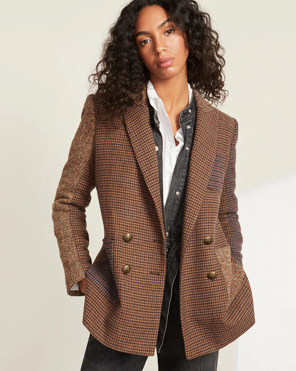 Faustine Houndstooth Dickey Jacket | Veronica Beard