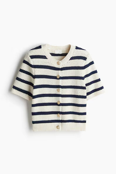 H & M - Textured-Knit Cardigan - Beige | H&M (US + CA)