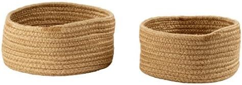 Woven Storage Baskets - 2-Pack Hemp Rope Baskets, Decorative Hampers, Collapsible Rope Storage Bi... | Amazon (US)