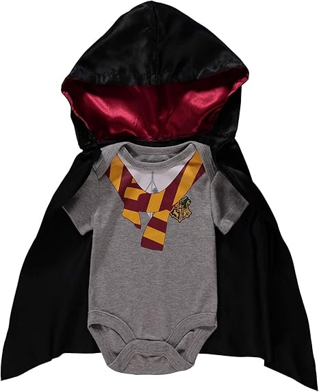 Harry Potter Baby Boys Gryffindor Baby Bodysuit with Removable Cape - Baby Costume Baby Clothes | Amazon (US)