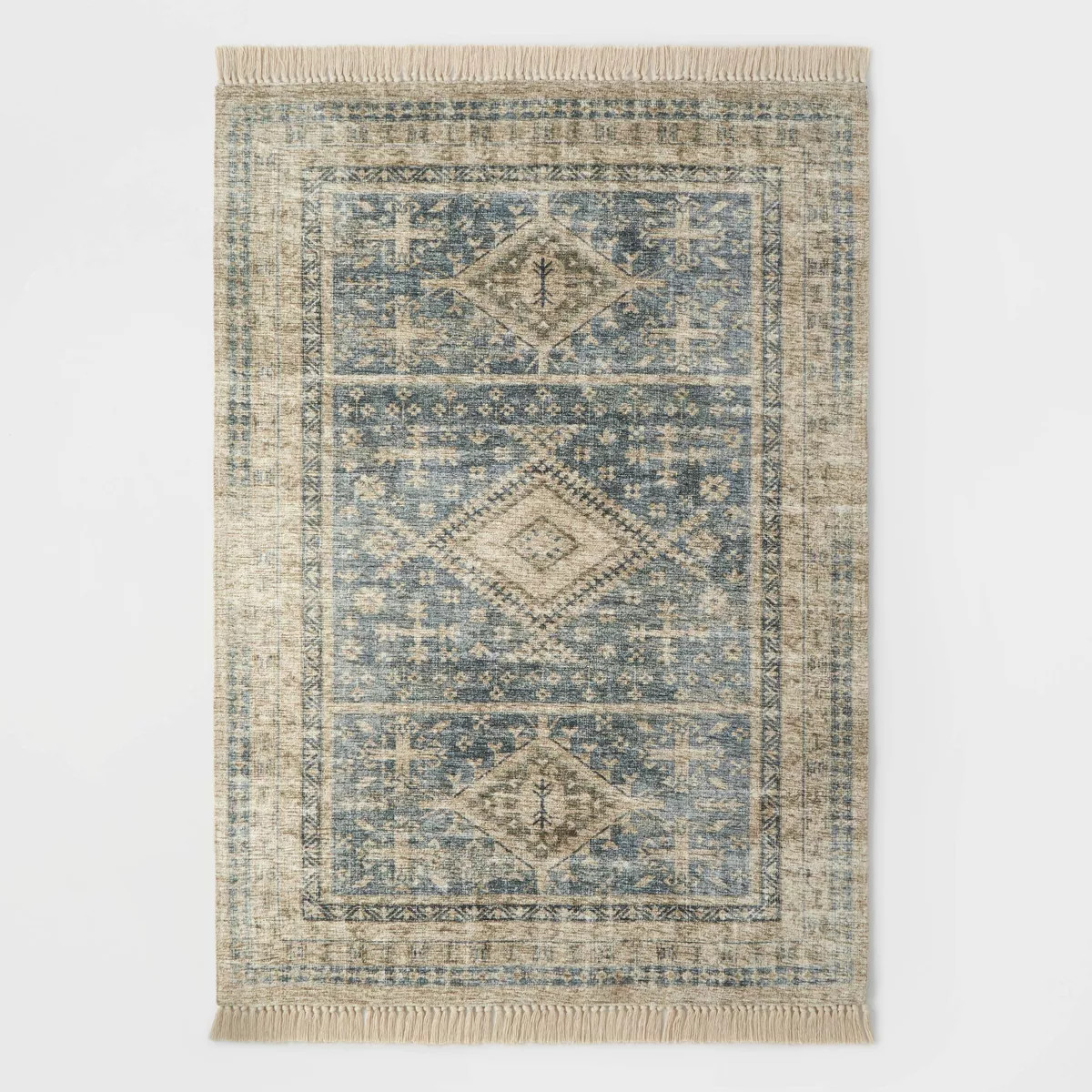 7'x10' Pine Brook Diamond Persian Style Rug Blue - Threshold™ designed with Studio McGee | Target