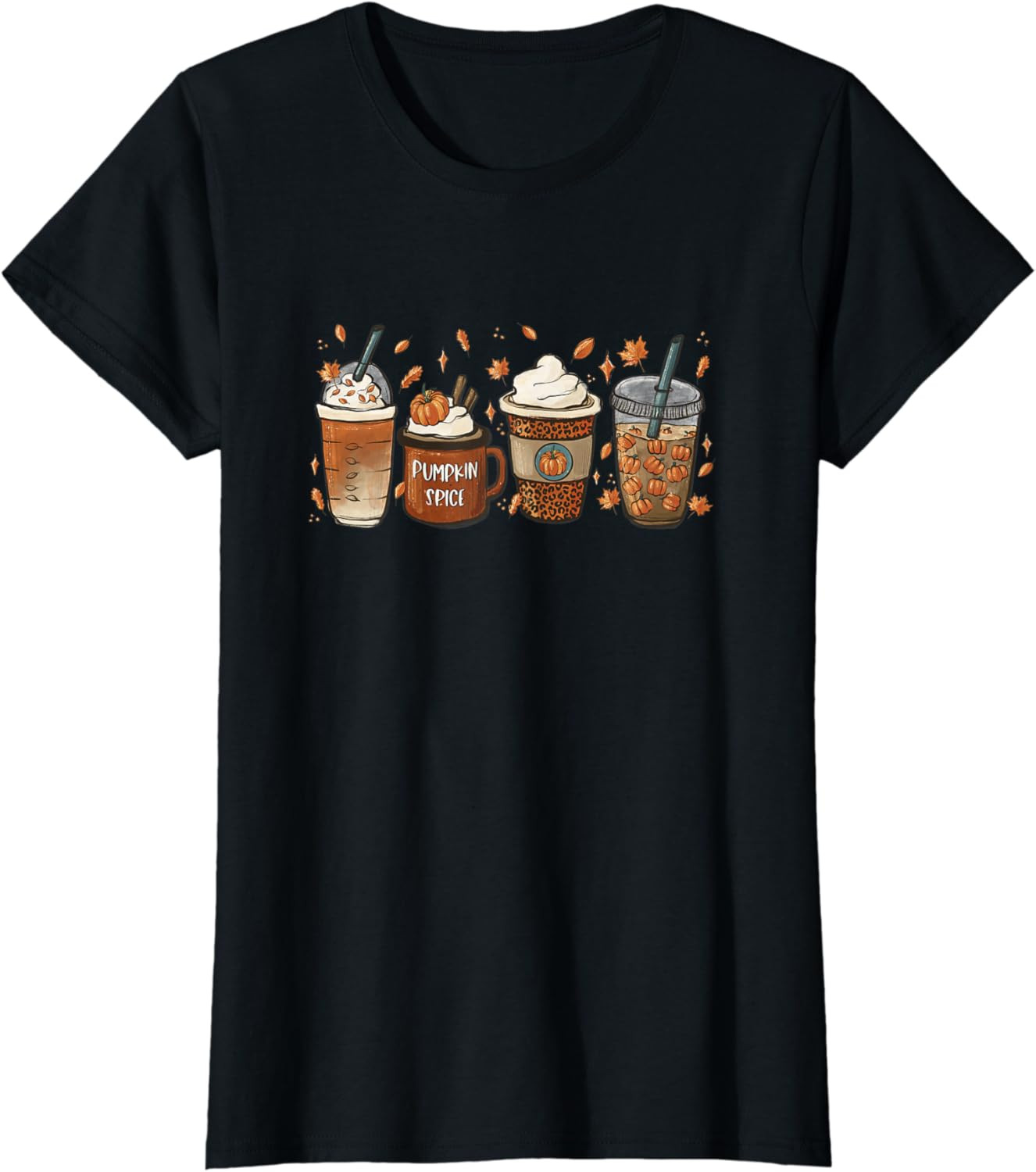 Amazon.com: Halloween Coffee Pumpkin Latte Spice Coffee Love Fall Season T-Shirt : Clothing, Shoe... | Amazon (US)