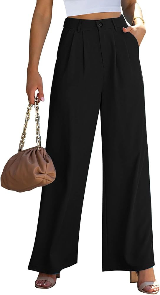 GRAPENT Wide Leg Pants for Women Work Business Casual High Waisted Dressy Pants Flowy Trousers Of... | Amazon (US)