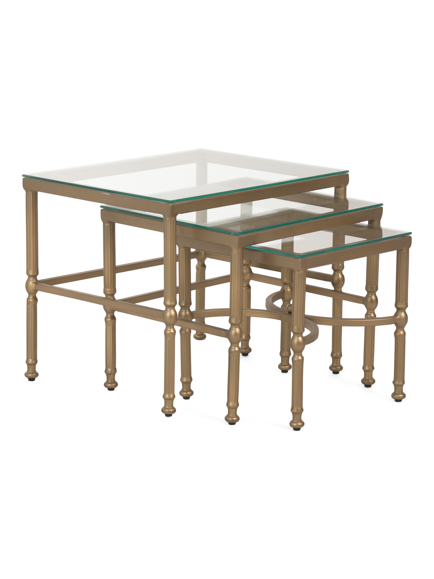 3pc Bonnifait Iron And Glass Nesting Tables Set | TJ Maxx