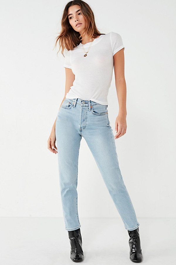 Levi's Wedgie High-Rise Jean â€“ Bauhaus Blue - Vintage Denim Light 24 at Urban Outfitters | Urban Outfitters US