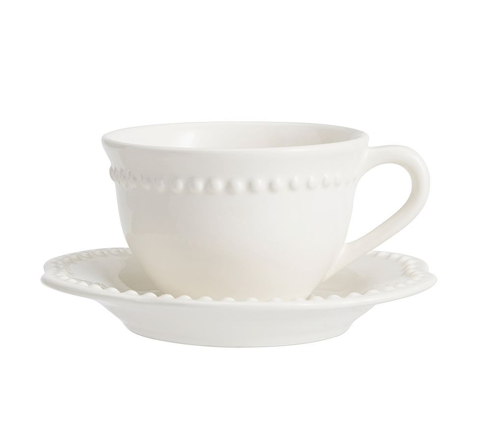 Emma Beaded Stoneware Cup and Saucer Sets | Pottery Barn (US)