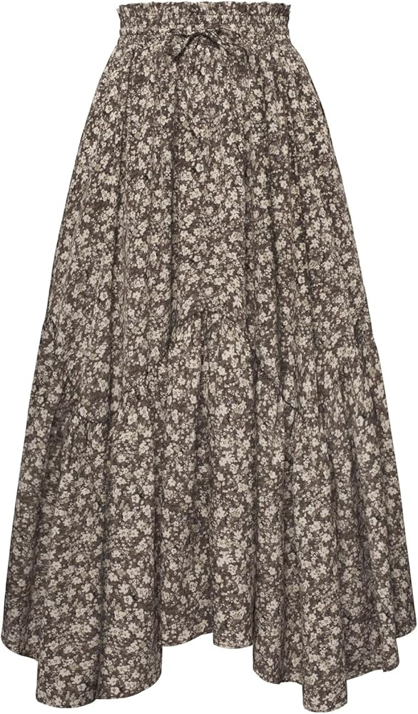 Scarlet Darkness Maxi Skirts for Women 2025 Summer Bohemian Floral Skirt Renaissance Skirt with P... | Amazon (US)
