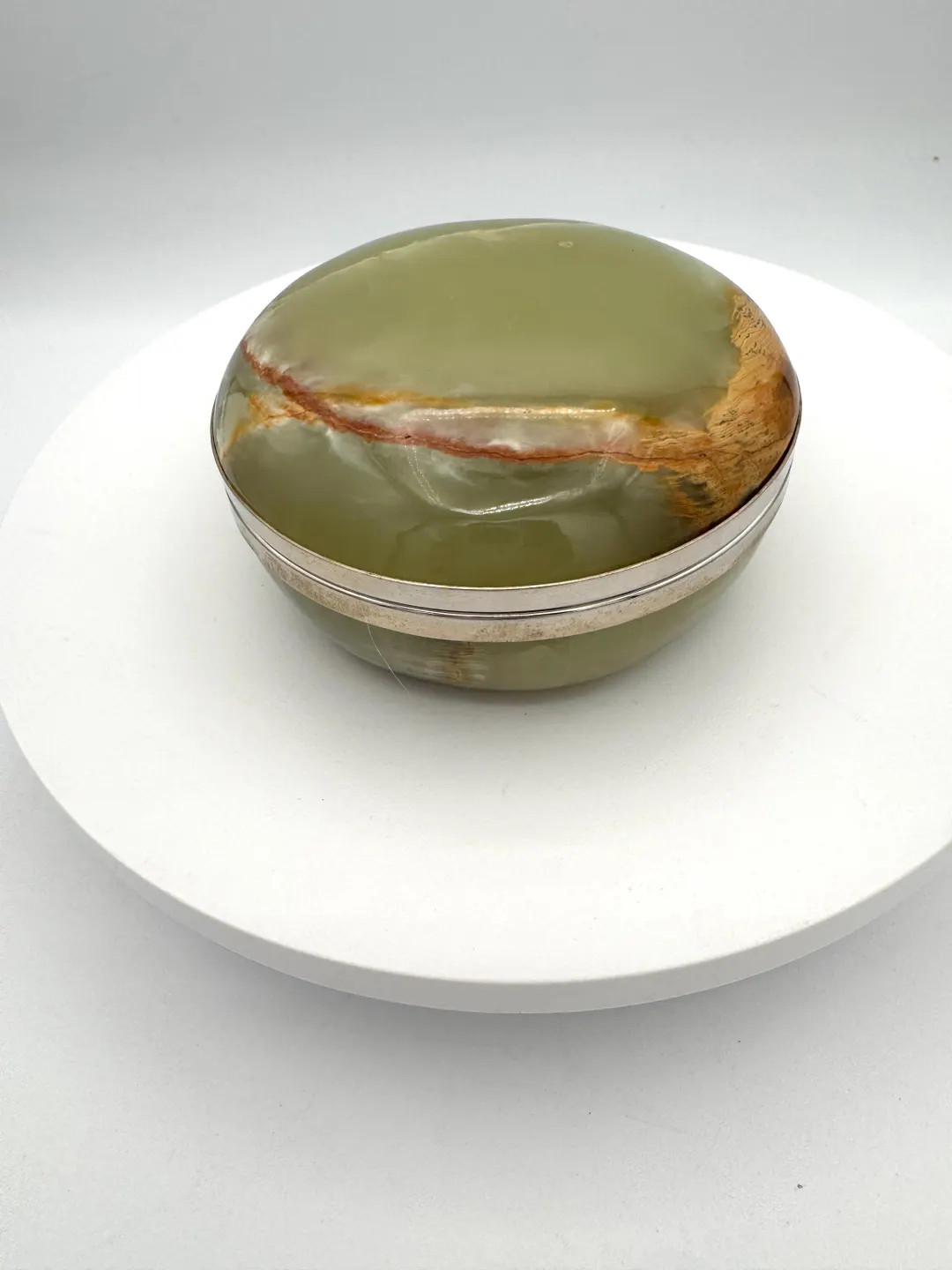 Vintage Green Onyx & Brass Hinged Trinket Box | 1960s Mid-Century Stone Jewelry Container | Etsy (US)