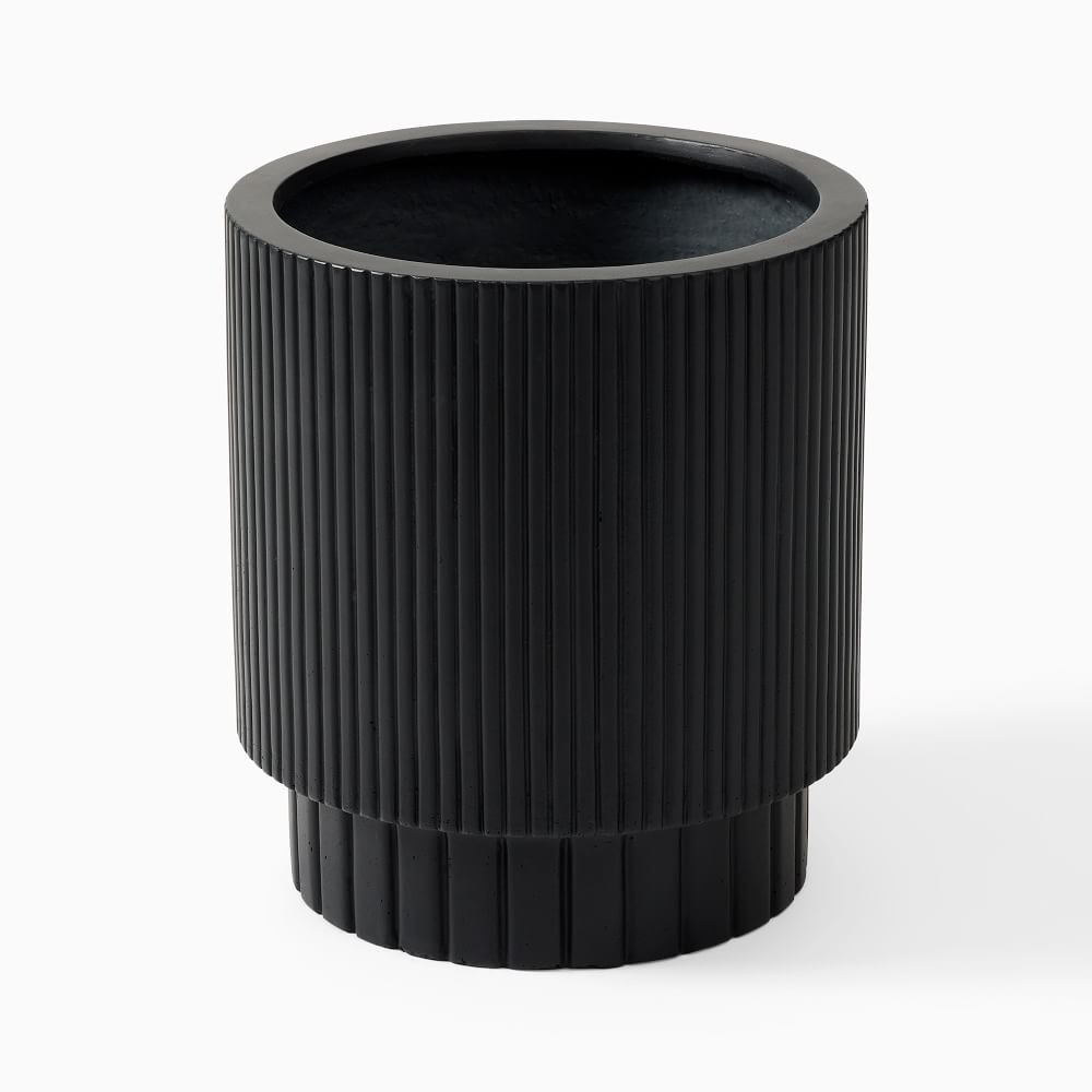 Fluted Ficonstone Indoor/Outdoor Planters | West Elm (US)