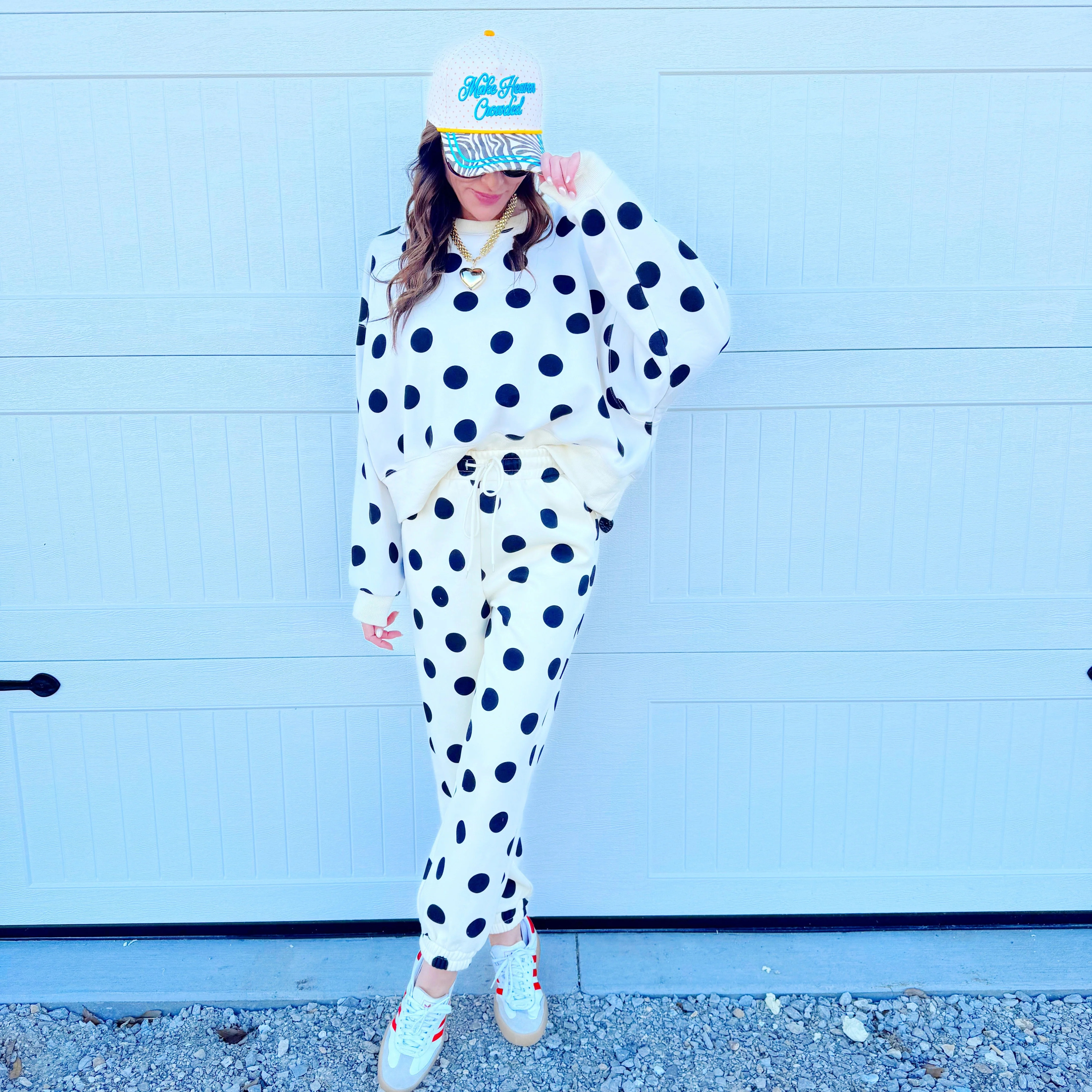 Polka Dot Sweatpants Med | Poppy & Pine