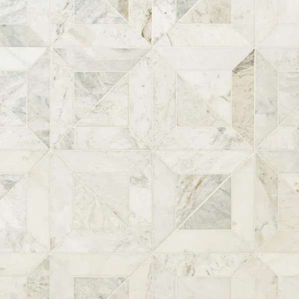 Arabescato Venato White Argyle 12" x 12" Honed Marble Mesh-Mounted Mosaic Tile | Wayfair North America