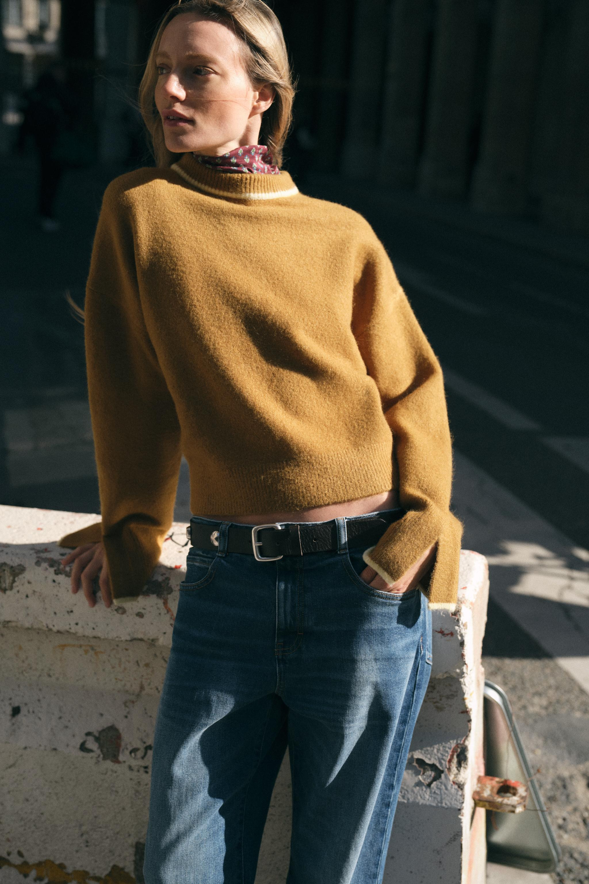 CONTRAST PIPING KNIT JUMPER | Zara US