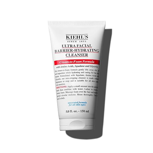 Kiehl's Ultra Facial Barrier-Hydrating Cleanser, Cream-To-Foam Non-Stripping Daily Face Wash For ... | Amazon (US)