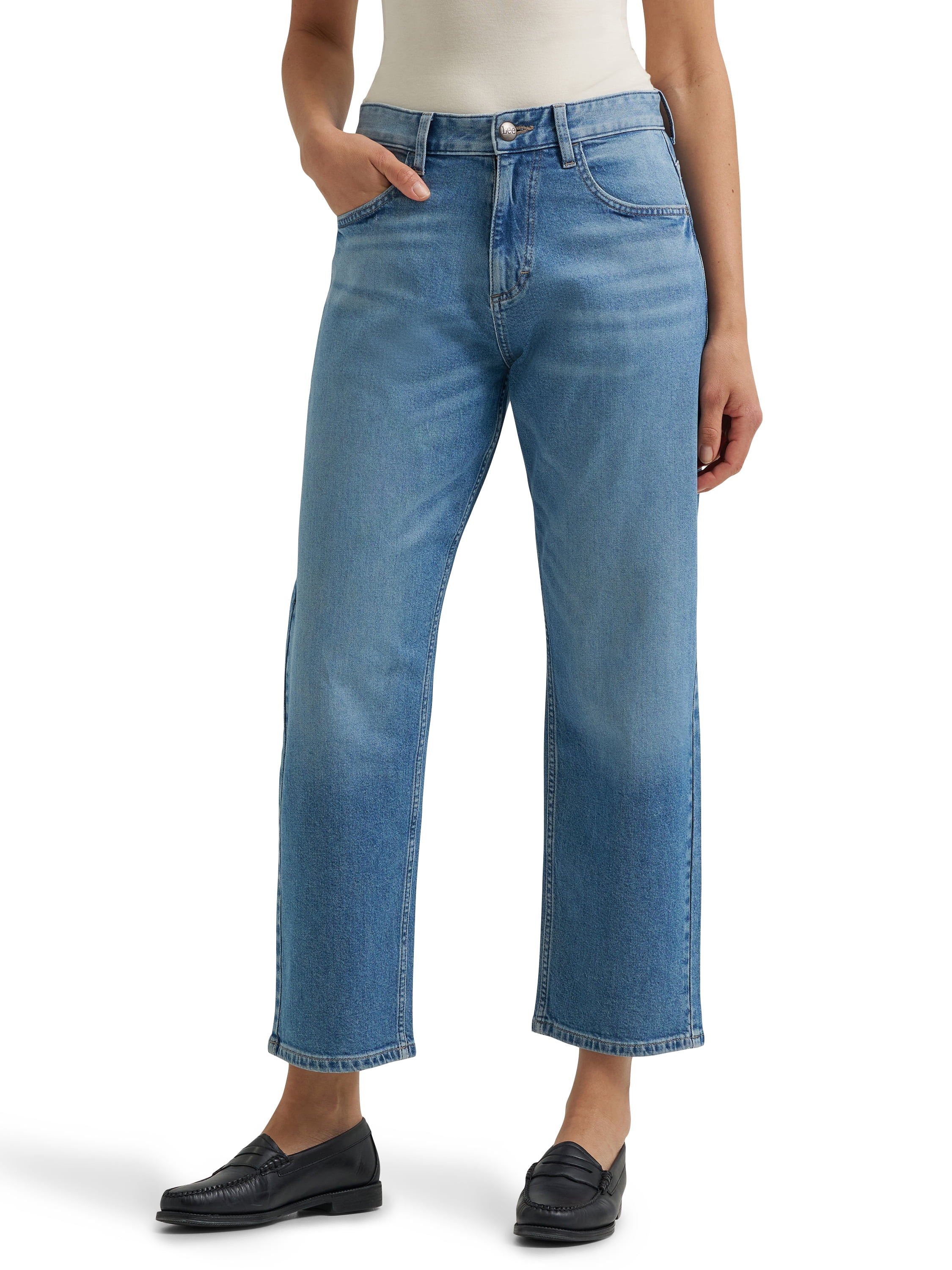 Lee® Women's Heritage High-Rise Classic Straight Leg Denim Jean, Sizes 2-18 | Walmart (US)