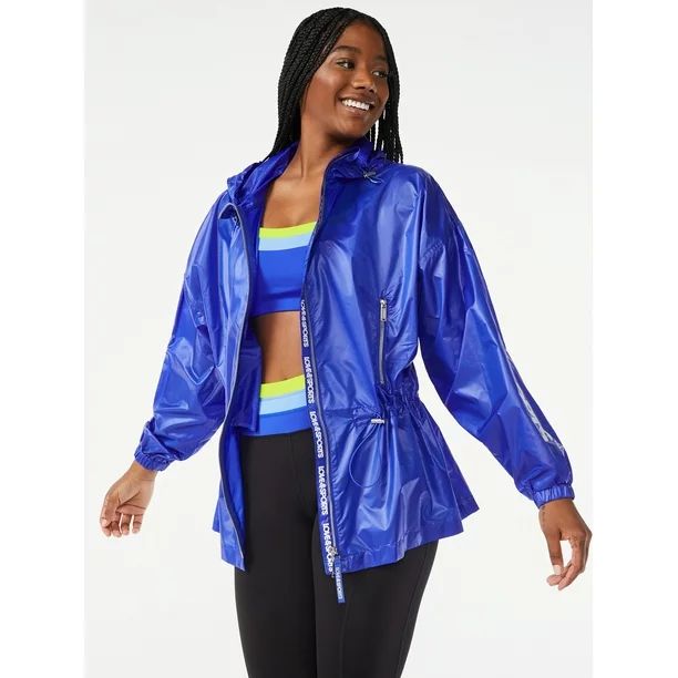 Love & Sports Women's Long Anorak Jacket with Hood - Walmart.com | Walmart (US)