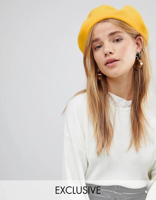 My Accessories Yellow Wool Beret | ASOS UK