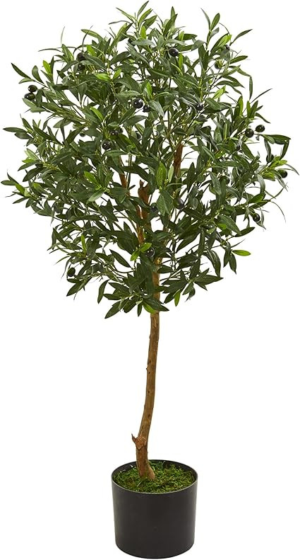 Nearly Natural 3' Olive Tree Artificial Plant, Green | Amazon (US)