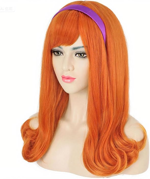 G&T Orange Wig and Purple Headband for Women Costume Orange Bangs Wig for Daily Cosplay Halloween... | Amazon (US)
